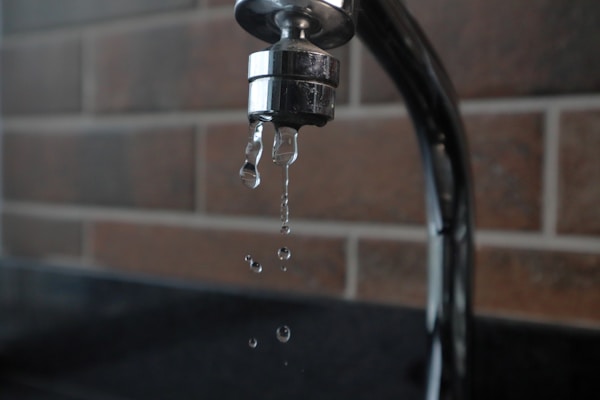 Water flowing from a faucet